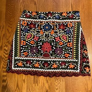 Zara Multicolor Embroidered Mini Skirt